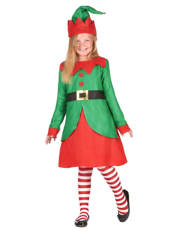 Jenter Jule Elf Dress Kostyme