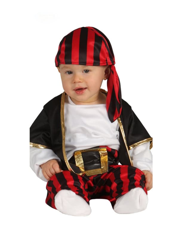 Merirosvokapteenin punamusta naamiaisasu vauvalle. Size-18 to 24 months