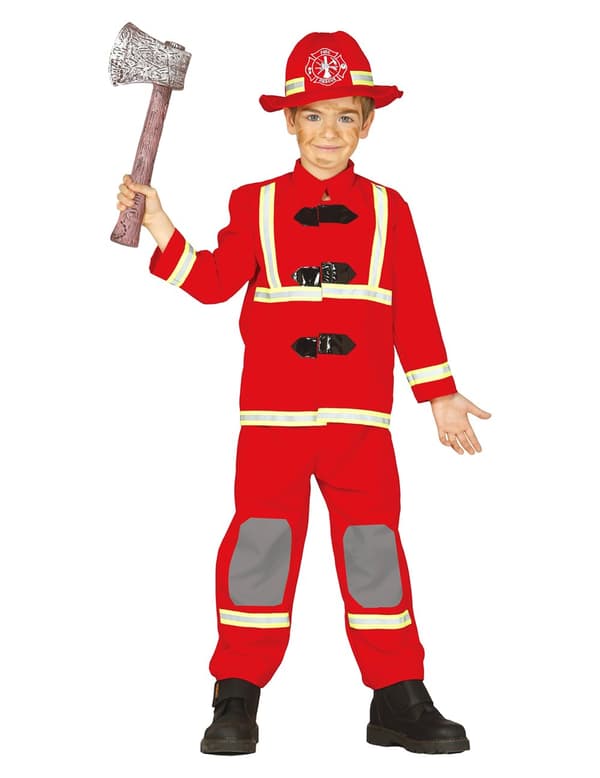 Barns røde brannmannkostyme 10 to 12 years (142-148 cm)