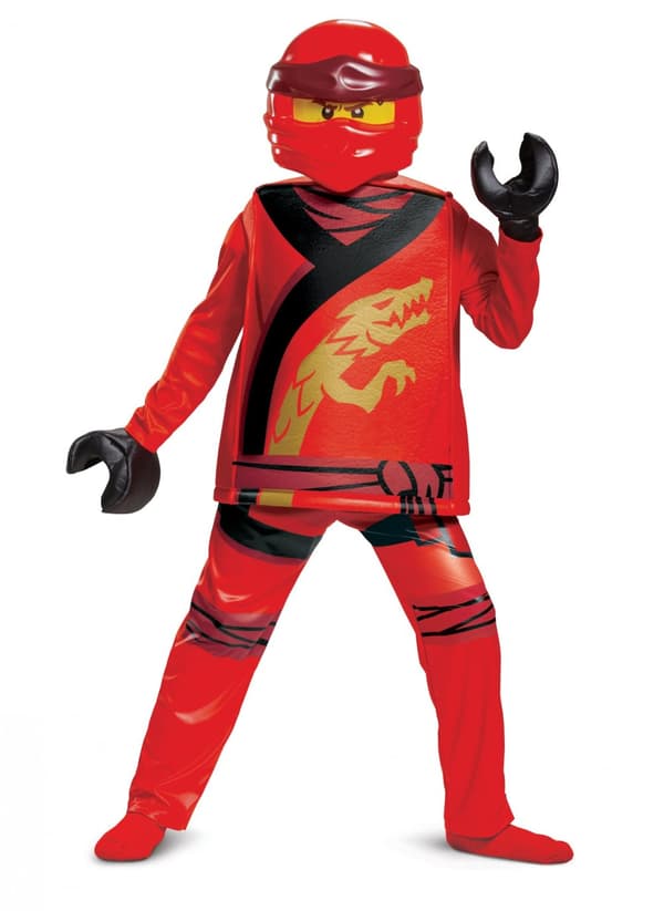 Deluxe Kai Ninjago Legacy Costume - LEGO™ barn 5 - 6 years (109 - 126 cm))