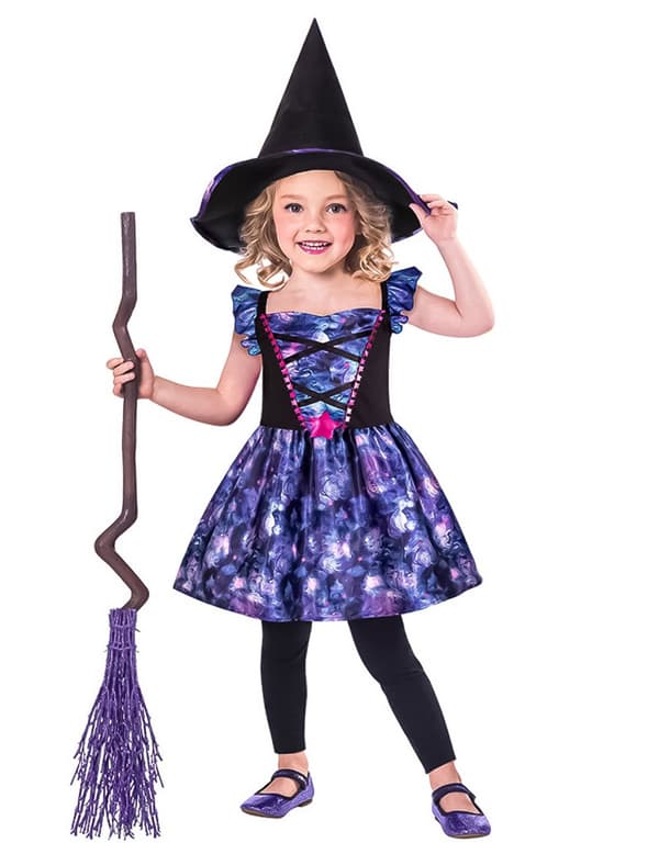 Pienen noidan mekko kierrätetystä kankaasta tytölle 6 - 8 years (128 cm)