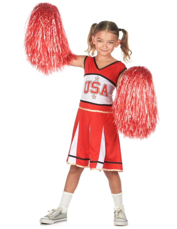 Girl's Red USA Cheerleader-kostyme
