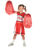 Miniatyrbilde 2 av 6: Girl's Red USA Cheerleader-kostyme