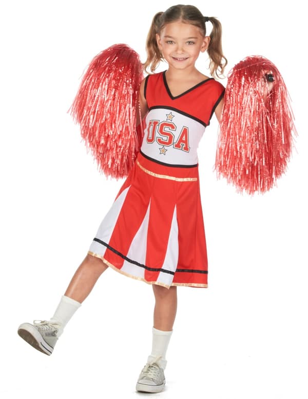 Girl's Red USA Cheerleader-kostyme