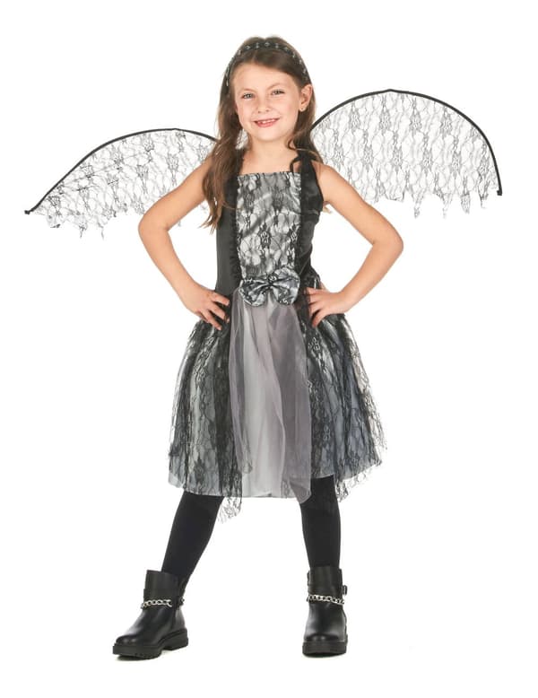 Gotisk englekostyme for jenter S 4-6 years (110-120 cm)