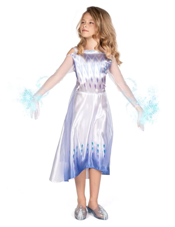 Klassisk hvit Frozen™ Elsa™-kostyme for jenter 5 - 6 years (109 - 126 cm))
