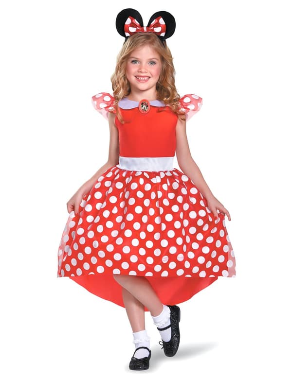 Klassisk rød Minnie Mouse™-kostyme for jenter 3 - 4 years (97 - 109 cm)