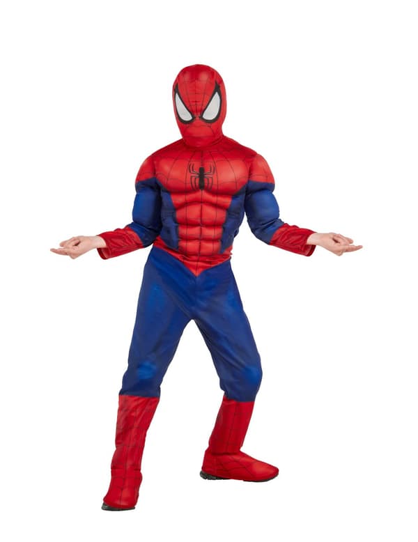Deluxe muskulös Spiderman™-dräkt för barn 5 to 6 years (110-116 cm)