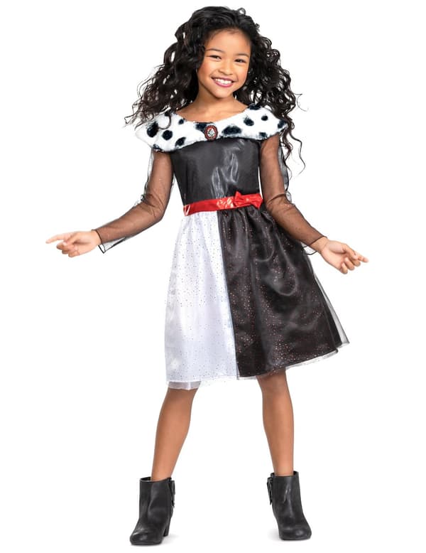 Klassinen Cruella™-asu tytöille 5 - 6 years (109 - 126 cm))