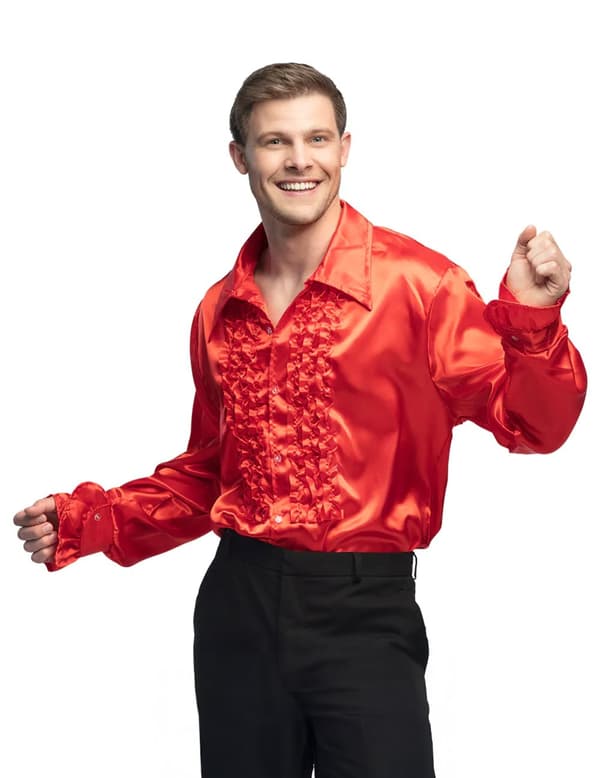 Rød discoskjorte