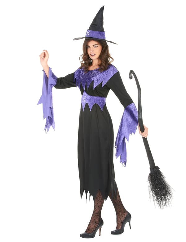 Halloween-heksekostyme med hatt. Size-One Size (40)