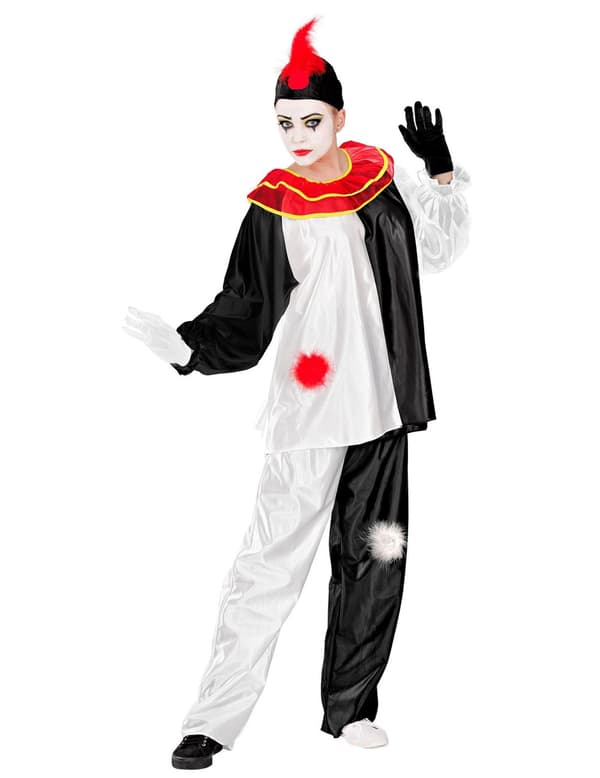 Pierrot-kostyme for voksne
