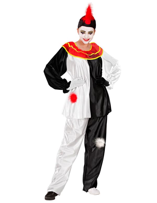 Pierrot-kostyme for voksne