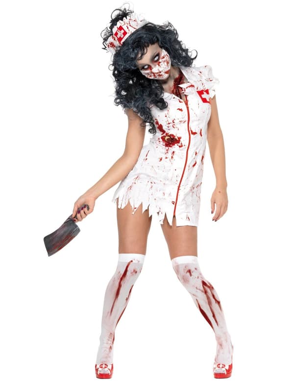 Halloween-sykepleier-zombiekostyme