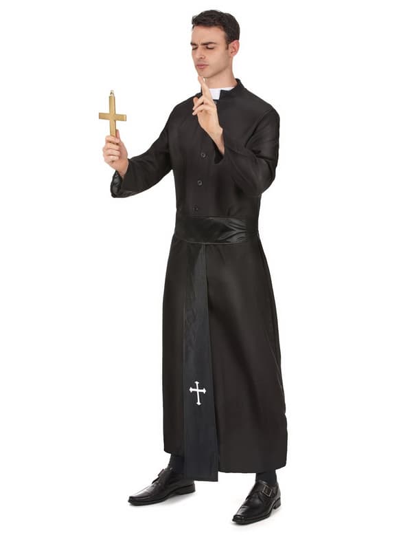 Sort præstekostume til mænd