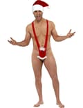 Miniatyrbilde 1 av 2: Humoristisk julemann i mankini. Size-M