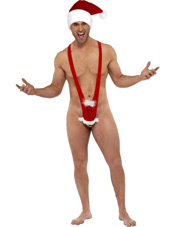Humoristisk julemann i mankini. Size-M