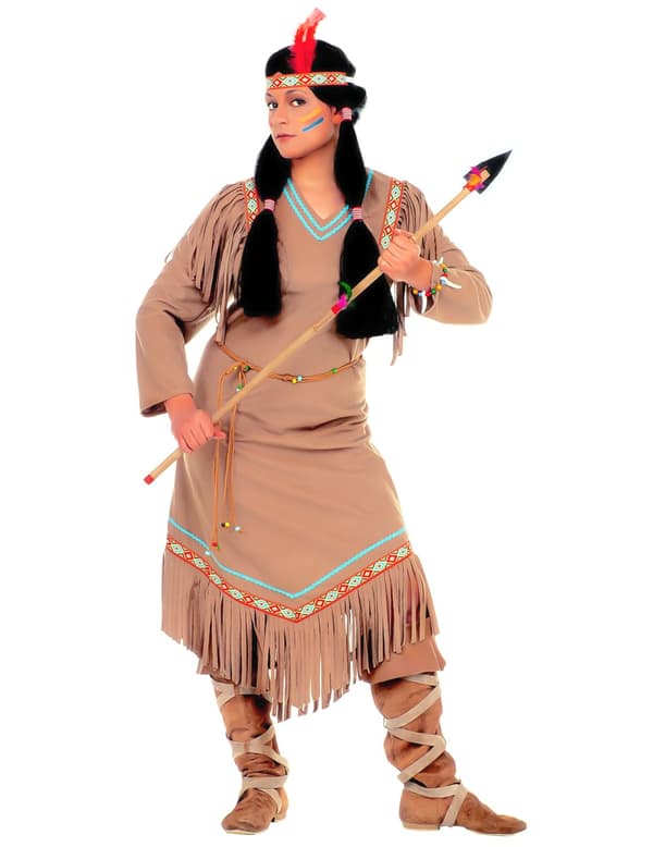 Indianerkostyme med lange ermer for kvinner