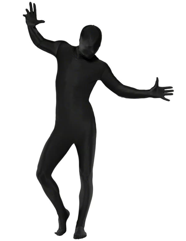 Kostume sort second skin-dragt voksen. Size-Medium