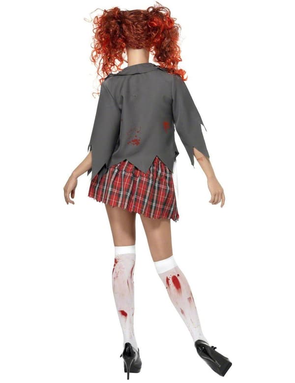 Halloween-kostyme som zombieskolepike for kvinner