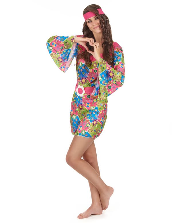 Blomstret hippiekostyme. Size-One Size (40)