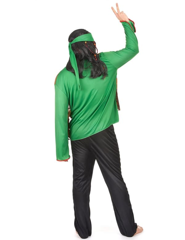 Hippiekostume Grøn Mand. Size-One Size (42)