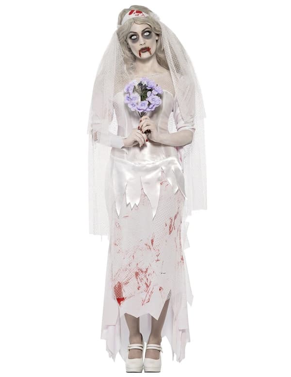 Kostume zombiebrud til kvinder Halloween