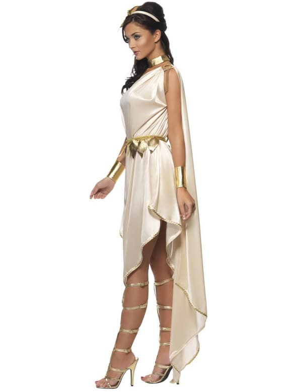 Beige gudinnekostyme for kvinner