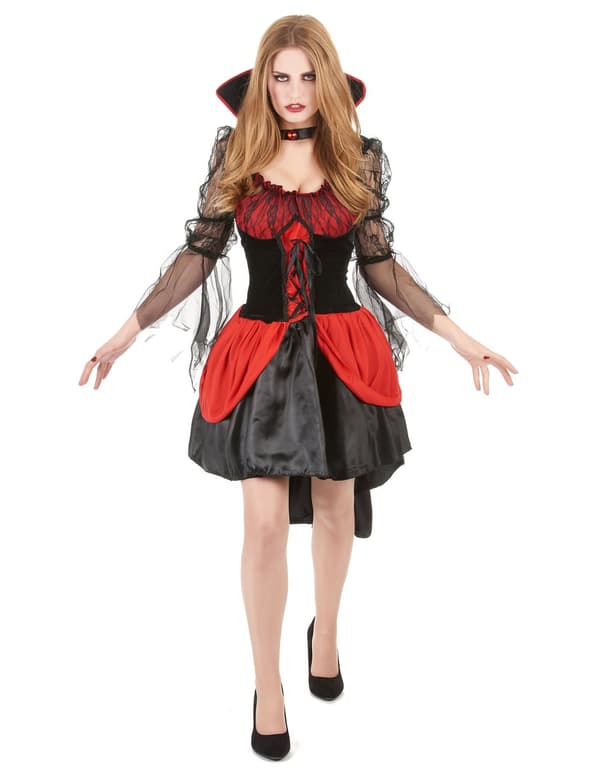 Sexy rød vampyrkostyme for kvinner M