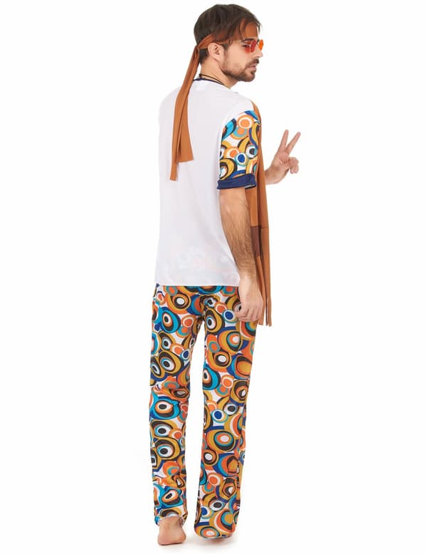 Hippiedräkt för män med runda motiv