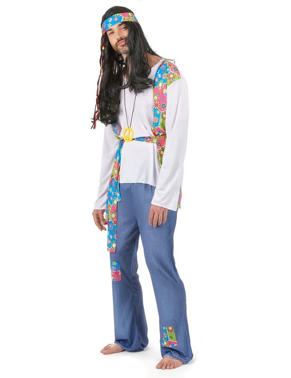 Blå hippie - utklädnad vuxen