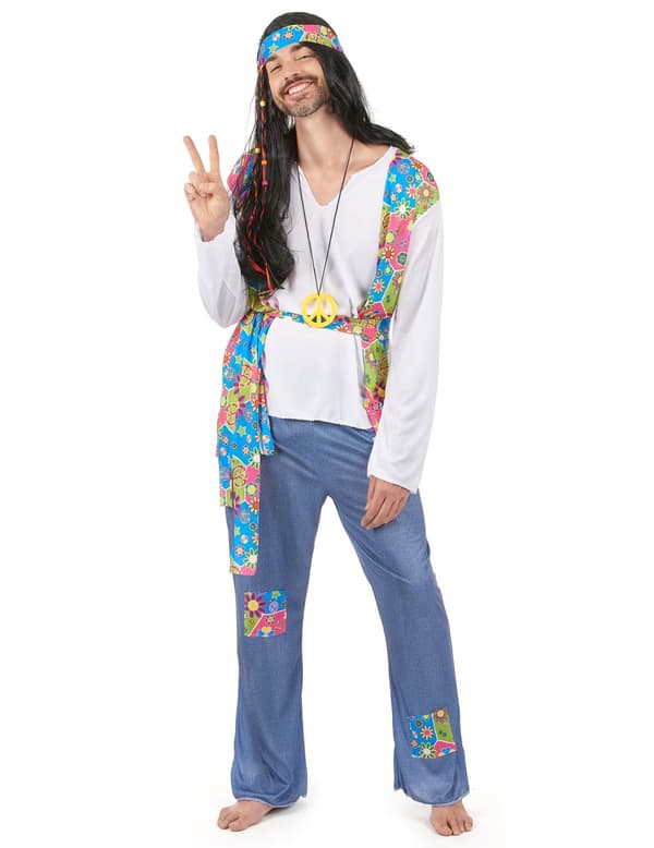 Blå hippie - utklädnad vuxen