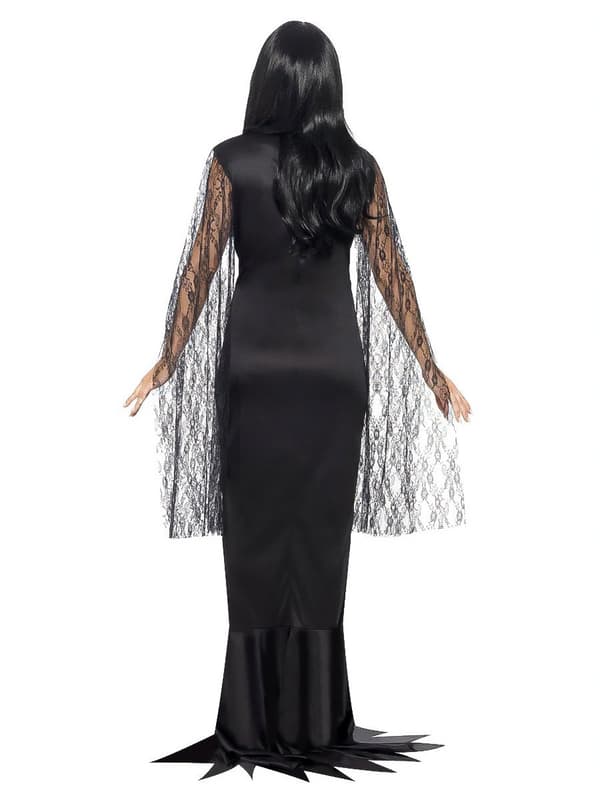 Häxadräkt med svart spets kvinna Halloween