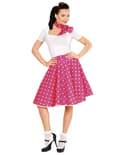Miniatyrbild 3 av 3: 50-tals kjol rosa med scarf damstorlek. Size-One size