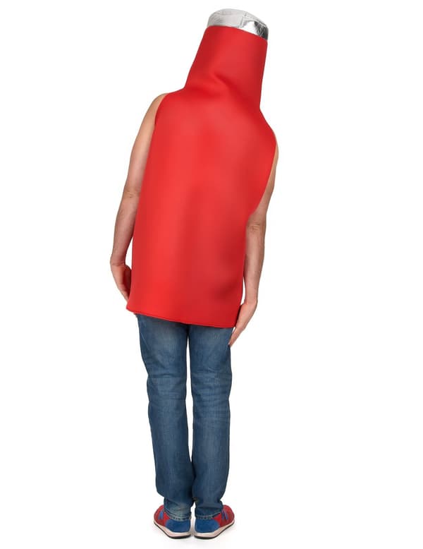 Rød ketchupflaskekostume til voksne. Size-One size