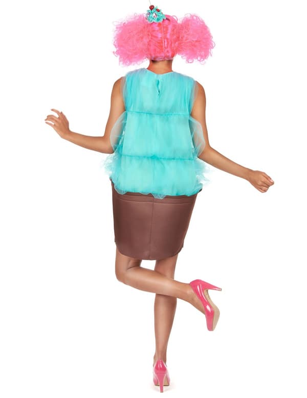 En kvinnes turkise cupcake-kostyme. Size-One size