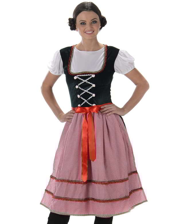 Bavarian kvinne lang kjole kostyme