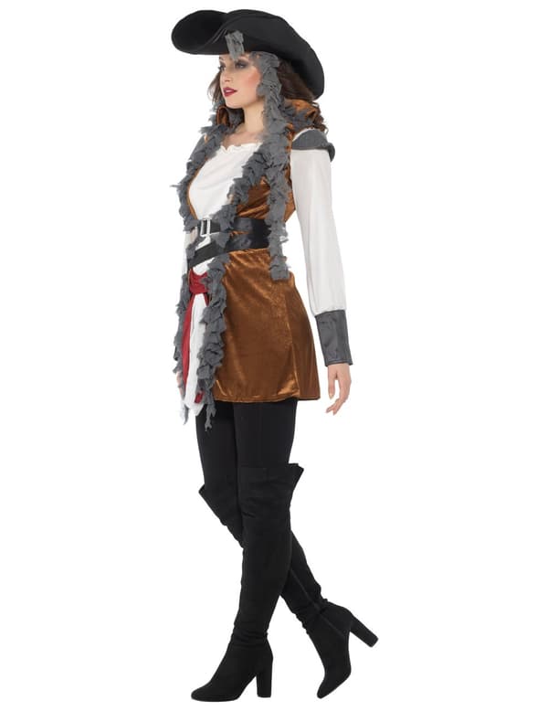 Piratkostyme med vest for kvinner