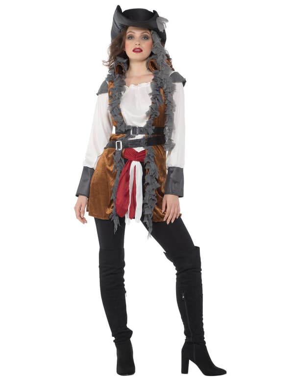Piratkostyme med vest for kvinner