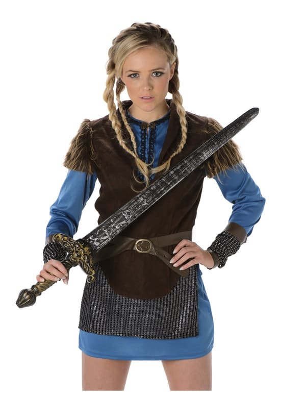 Kvinnens blå vikingkostyme