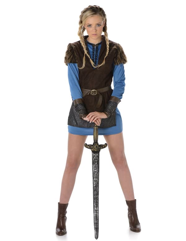 Kvinnens blå vikingkostyme