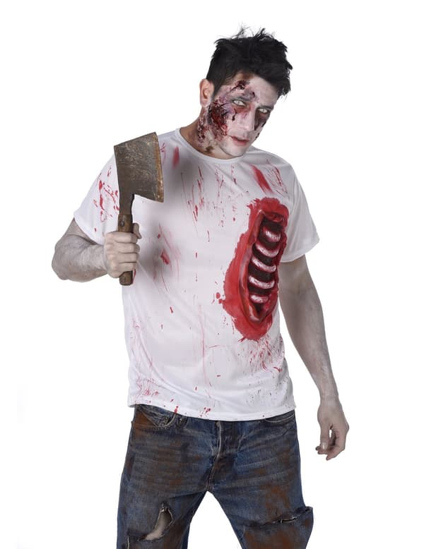 Zombiekostyme for menn med ribbein av lateks