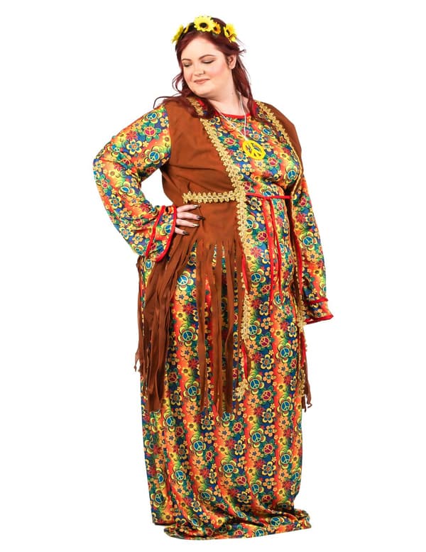 Kostume lang hippiekjole med frynser kvinde