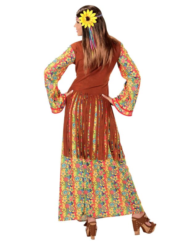 Kostume lang hippiekjole med frynser kvinde