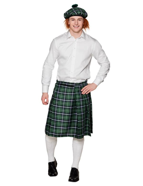 Grön tartan kilt för män. Size-One size