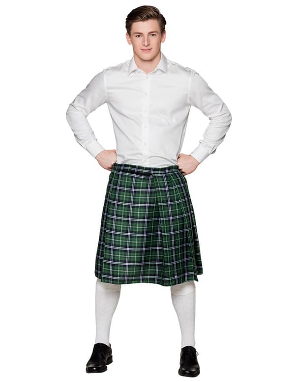 Grön tartan kilt för män. Size-One size