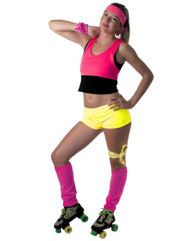 Neongula minishorts för vuxna. Size-One size