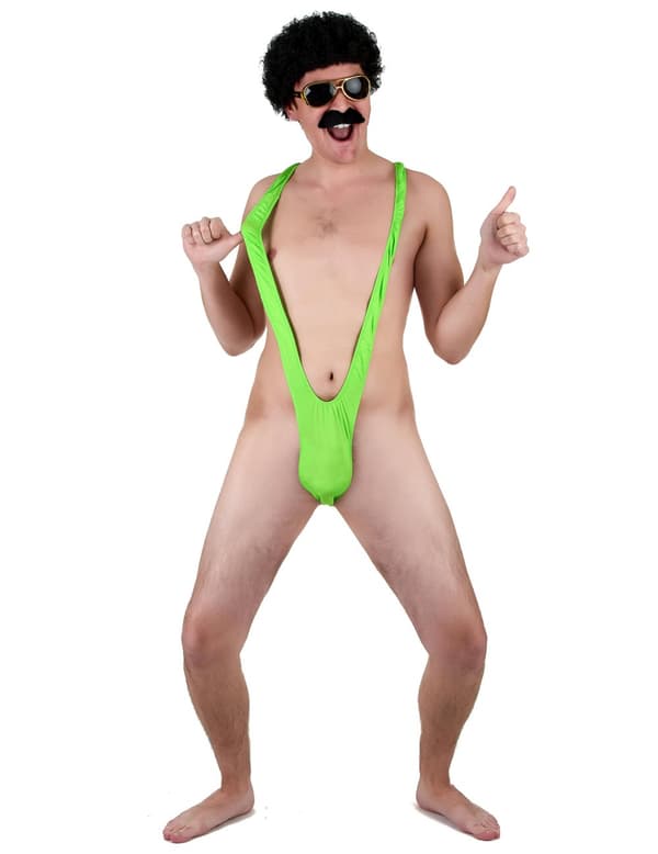 Fluorescerende grønn mankini for menn. Size-One size