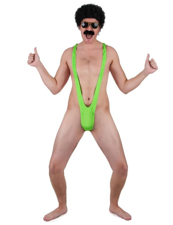 Fluorescerende grønn mankini for menn. Size-One size