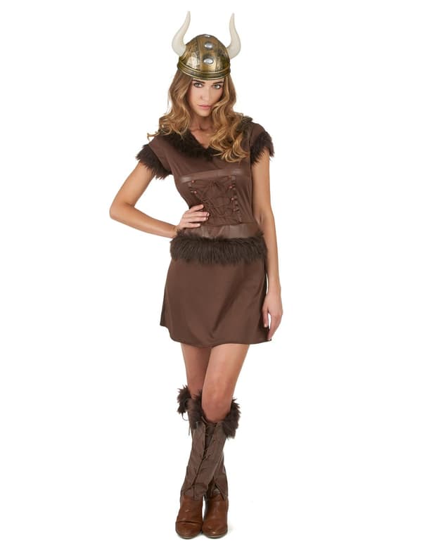 Sexy brun vikingkostyme for kvinner